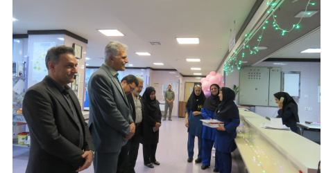 حضور دکتر امامیان رئیس دانشگاه علوم پزشکی  در بیمارستان بهار؛