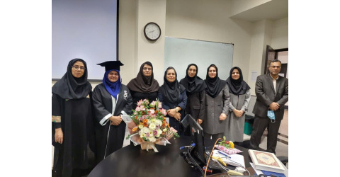 Holding a defense session for the thesis of PhD student Ms. Giti Atash Sokhan