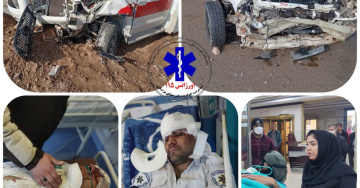 تصادف پراید با آمبولانس اورژانس شاهرود / تکنسین‌ها و بیمار مصدوم شدند