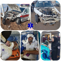 تصادف پراید با آمبولانس اورژانس شاهرود / تکنسین‌ها و بیمار مصدوم شدند