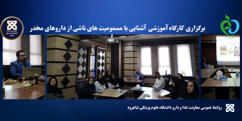 برگزاری کارگاه آموزشی آشنایی با مسمومیتهای ناشی از داروهای مخدر در معاونت غذا و دارو دانشگاه علوم پزشکی شاهرود