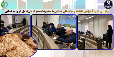 برگزاری دوره آموزشی بایدها و نبایدهای غذایی با محوریت مصرف نان کامل در رژیم غذایی