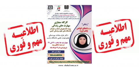 برگزاری کارگاه مجازی مهارت های زندگی جهت دانشجویان شاهد و ایثارگر