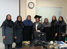 جلسه دفاع از پایان نامه خانم لیلا اسکندری دانشجوی دکتری رشته بهداشت باروری