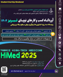 برگزاری رویداد کشوری استارت آپ ویکند ۱۴۰۳ تبریز (HiMed ۲۰۲۵)