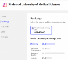 درخشش دانشگاه علوم پزشکی شاهرود در نظام رتبه بندی تایمز