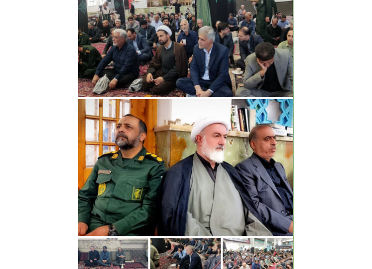 حضور جمعی از دانشگاهیان با دلی پر از اندوه و ارادت در مراسم به یادماندنی رهبر شهید ،حسینیه اعظم‌مدرسه قلعه شاهرود