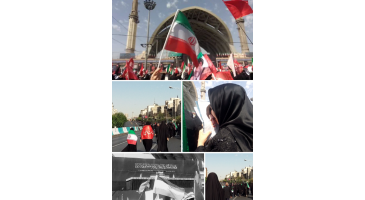 گزارش تصویری از حضور دانشجویان بسیج دانشجویی دانشگاه علوم پزشکی شاهرود و حال و هوای مصلای بزرگ تهران در مراسم وداع با رهبر شهید (ره)