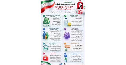راهنمای جامع  ایمنی، بهداشتی و ترافیکی حضور در مراسم وداع و تشییع رهبر شهید انقلاب
