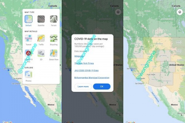 لایه کرونا به خدمات نقشه گوگل اضافه می شود