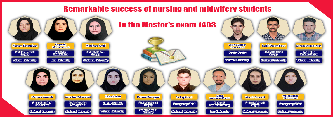 Remarkable success of students from the Faculty of Nursing and Midwifery in the 2024 Master's Exam