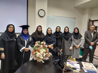 Holding a defense session for the thesis of PhD student Ms. Giti Atash Sokhan